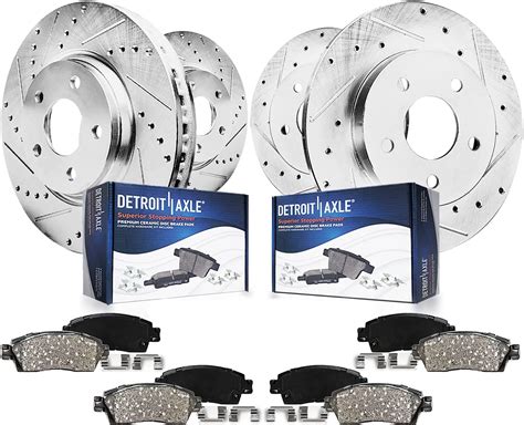 Front Drilled and Slotted Brake Rotors (Pair) .